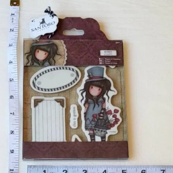 Santoro London Gorjuss Girl Rubber Stamps The Hatter 9 pieces - Picture 3 of 3